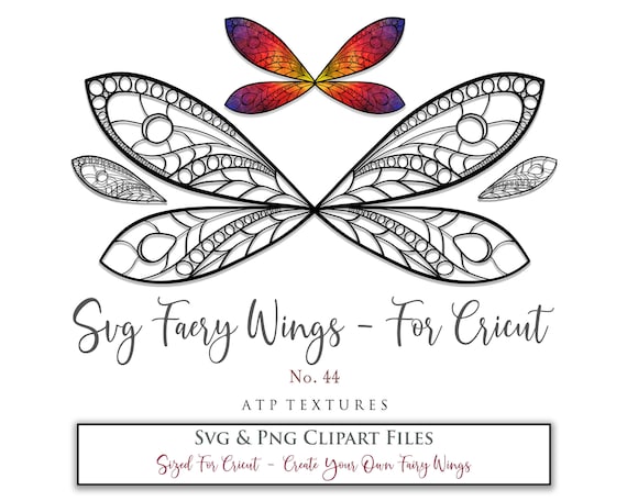 Svg fairy wings no for cricut maker costume cosplay wings printable wing templates png digital art doll jewellery making