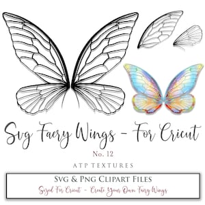 Svg clipart fairy wings no for cricut maker png clipart costume cosplay wings printable wing templates digital print and cut instant download