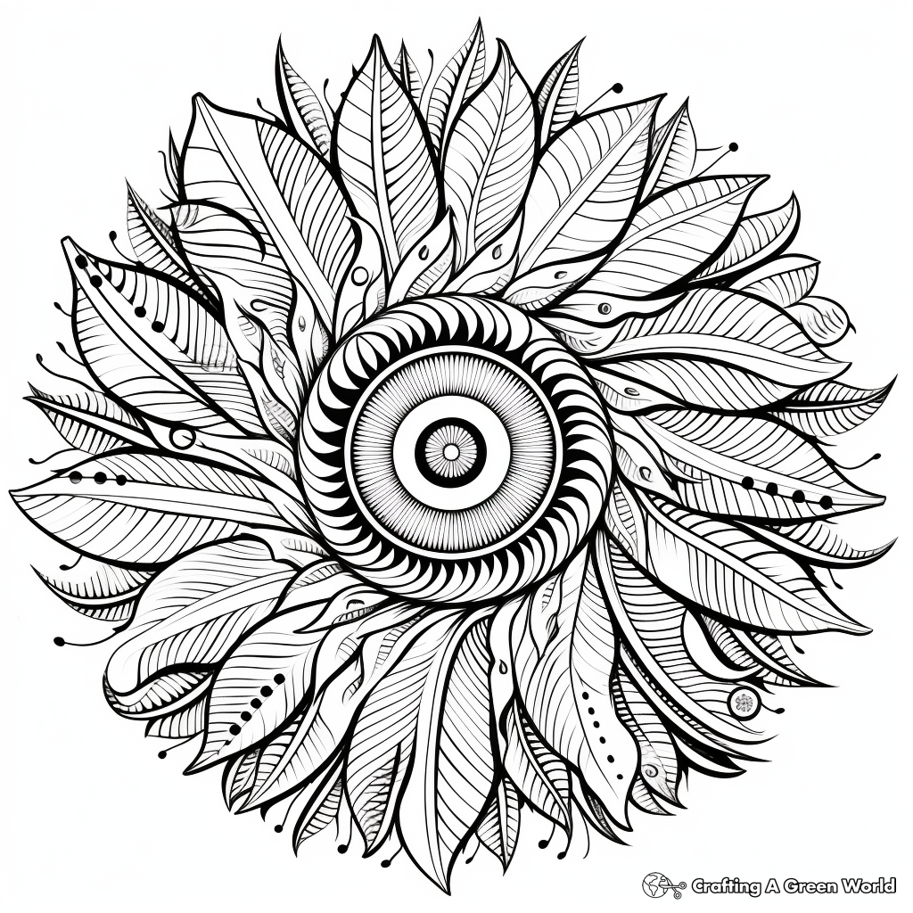 Peacock feather coloring pages
