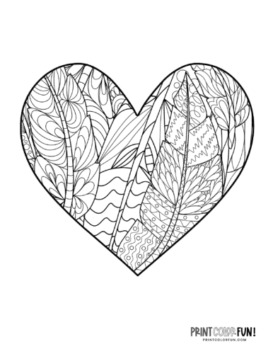 Printable heart coloring pages a huge collection of hearts for coloring crafting learning at