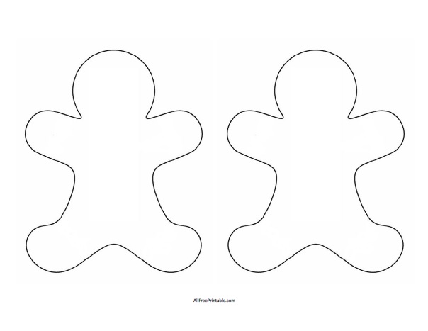 Gingerbread man outline template â free printable