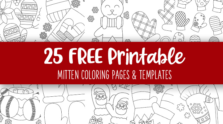 Mitten coloring pages templates