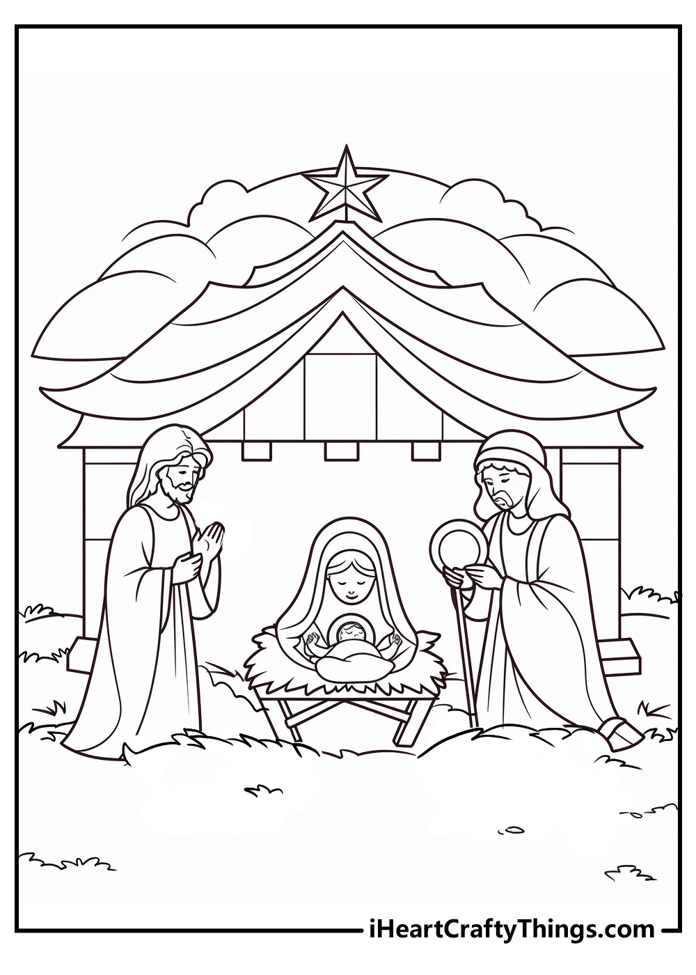 Nativity coloring pages free printables