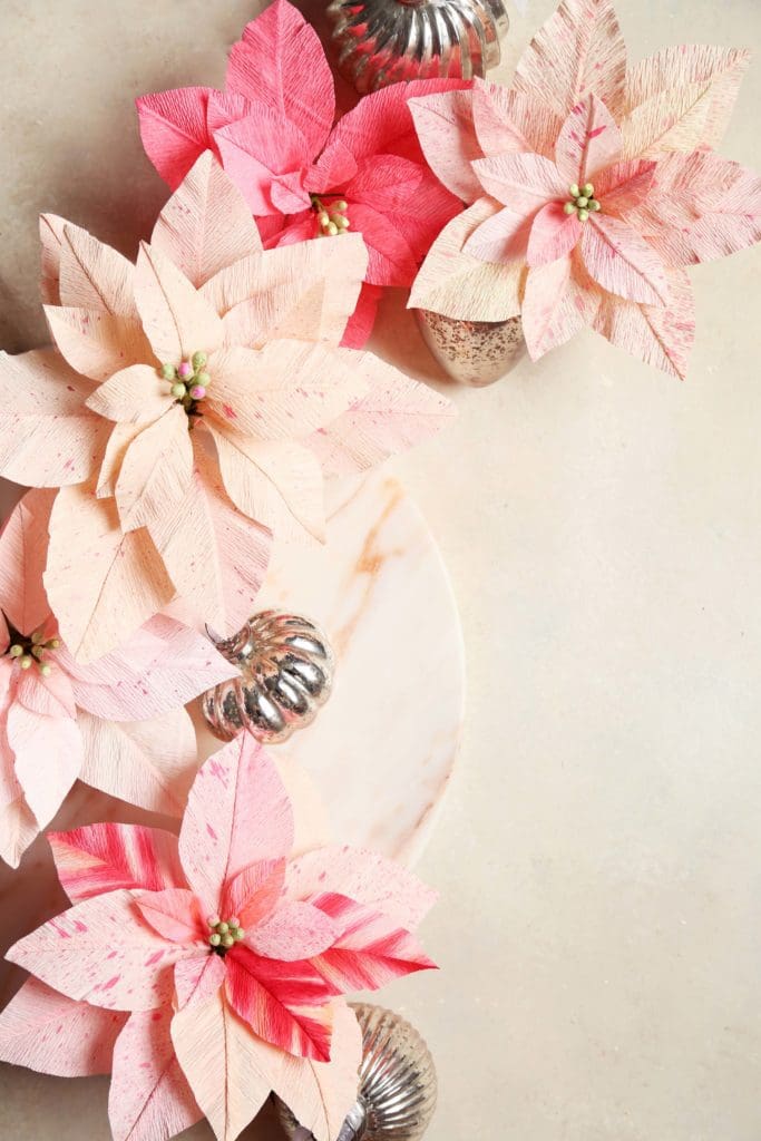 Crepe paper poinsettia tutorial