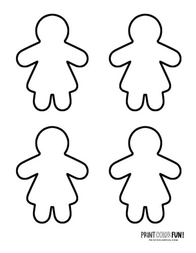 Gingerbread man coloring pages blank decorated printables for easy crafting learning fun at