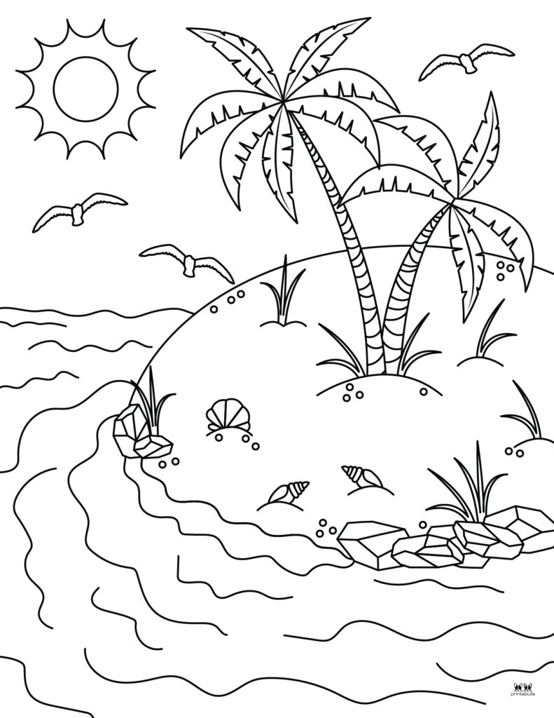 Beach coloring pages