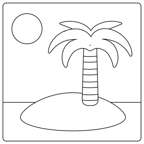 Desert island emoji coloring page free printable coloring pages