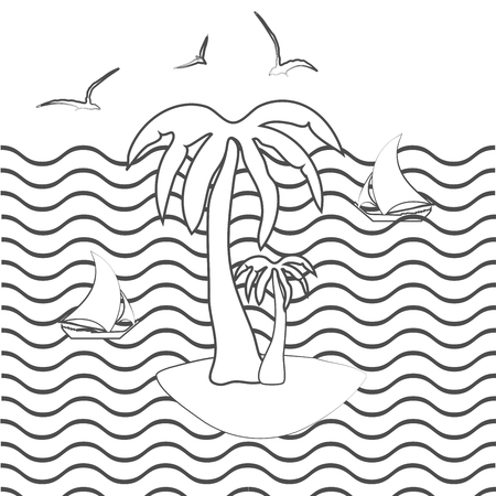 Island coloring page stock vector illustration and royalty free island coloring page clipart