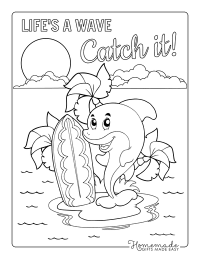 Free summer coloring pages for kids adults