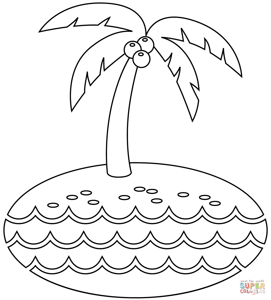 Island coloring page free printable coloring pages