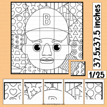 Black history month poster jackie robinson collaborative coloring activities art
