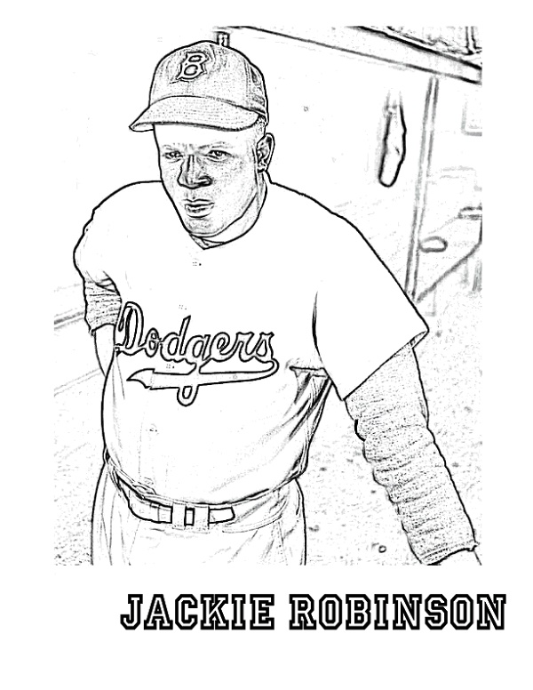 Jackie robinson coloring page k worksheets jackie robinson robinson jackie