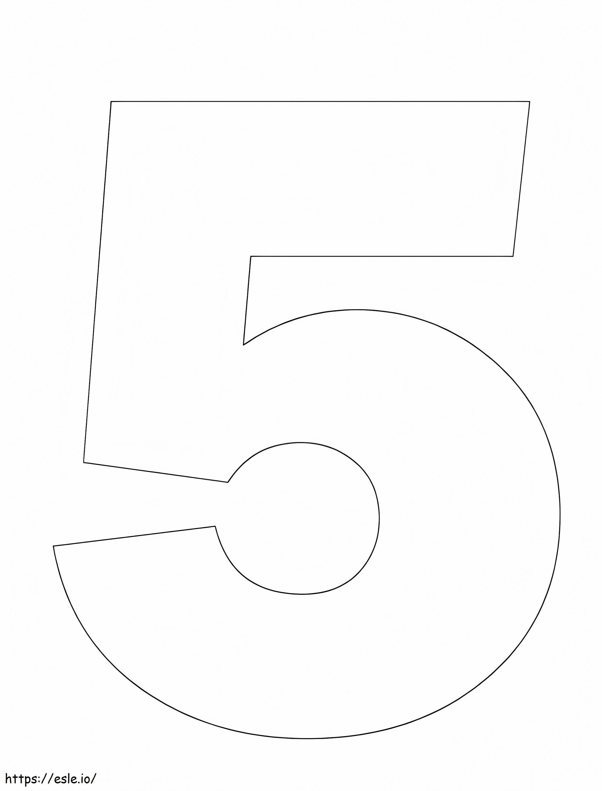 Easy number coloring page