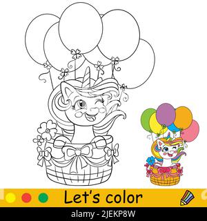 Balloons simple drawing outline for coloring book vector illustration stock vector image art