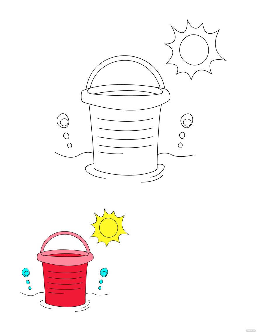 Free summer bucket list coloring page