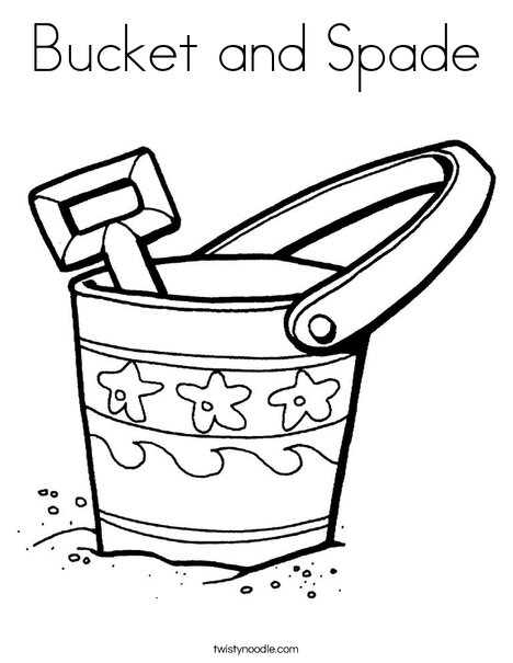 Bucket and spade coloring page