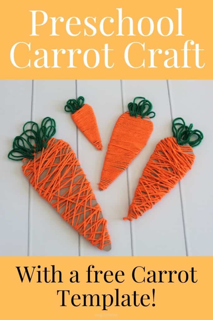 Preschool carrot craft with free carrot template