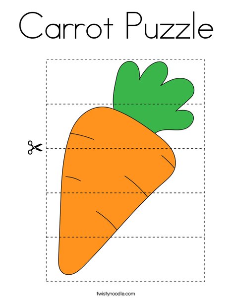 Carrot puzzle coloring page