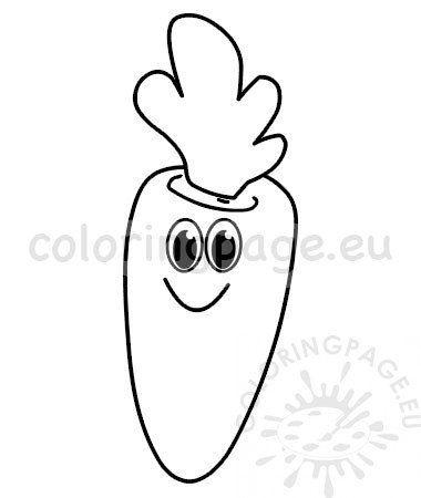 Cute carrot cartoon mascot template coloring page