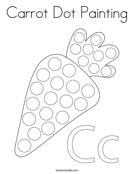 Carrot dot painting coloring page