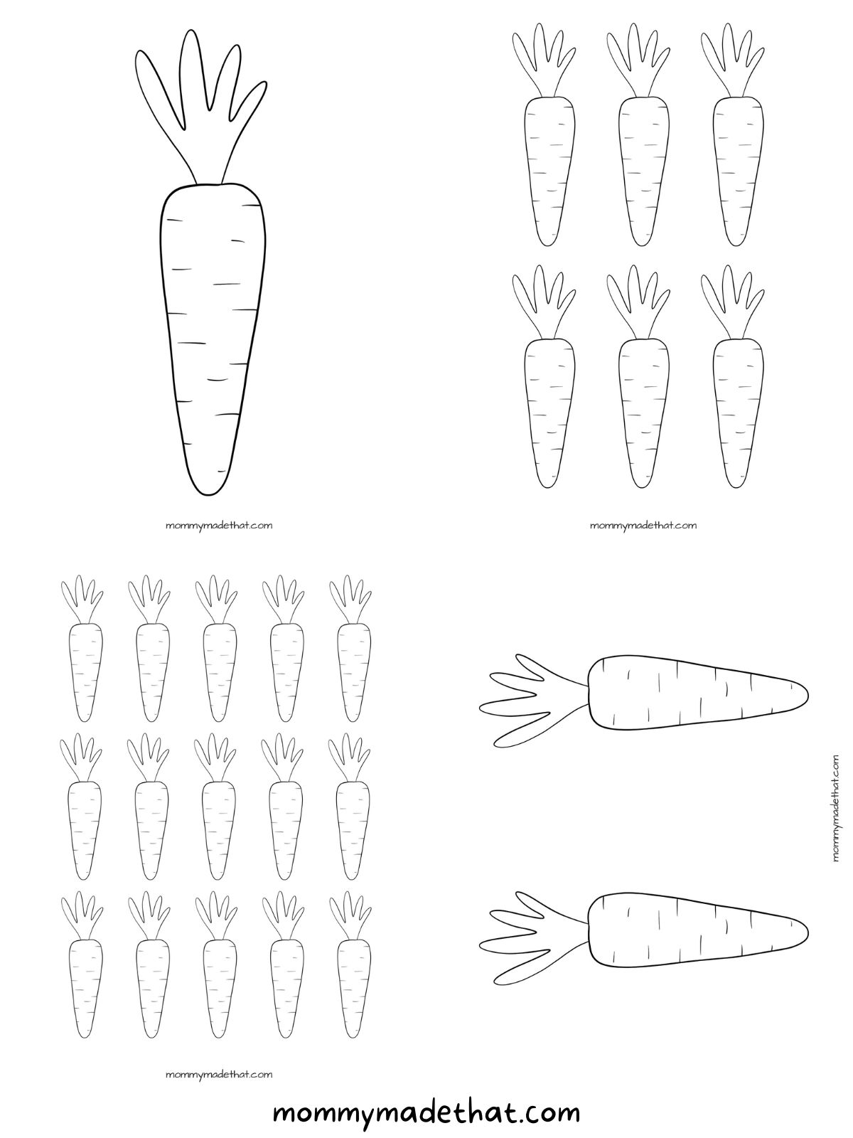 Carrot templates free printable outlines