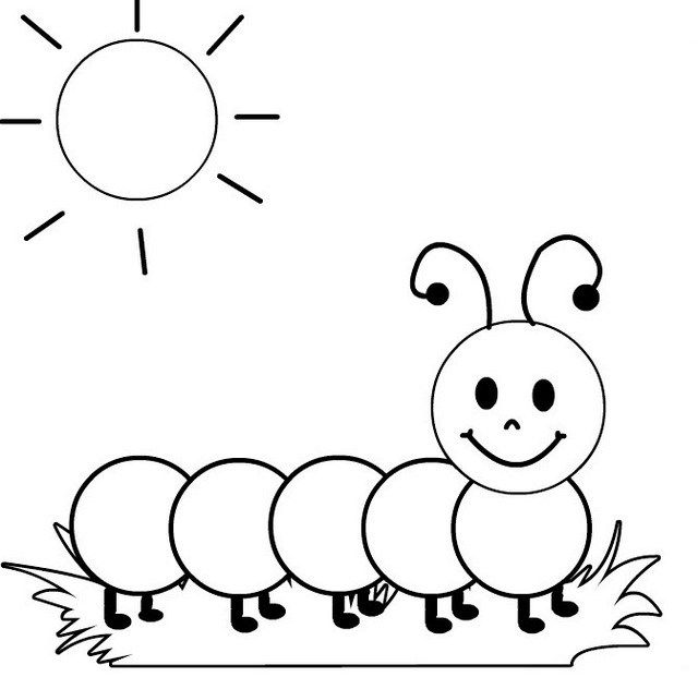 The larvae of sawflies caterpillar coloring sheet for kids coloring sheets for kids easy drawings for kids coloring for kids