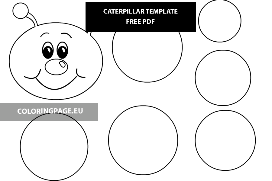 Easy caterpillar craft template coloring page