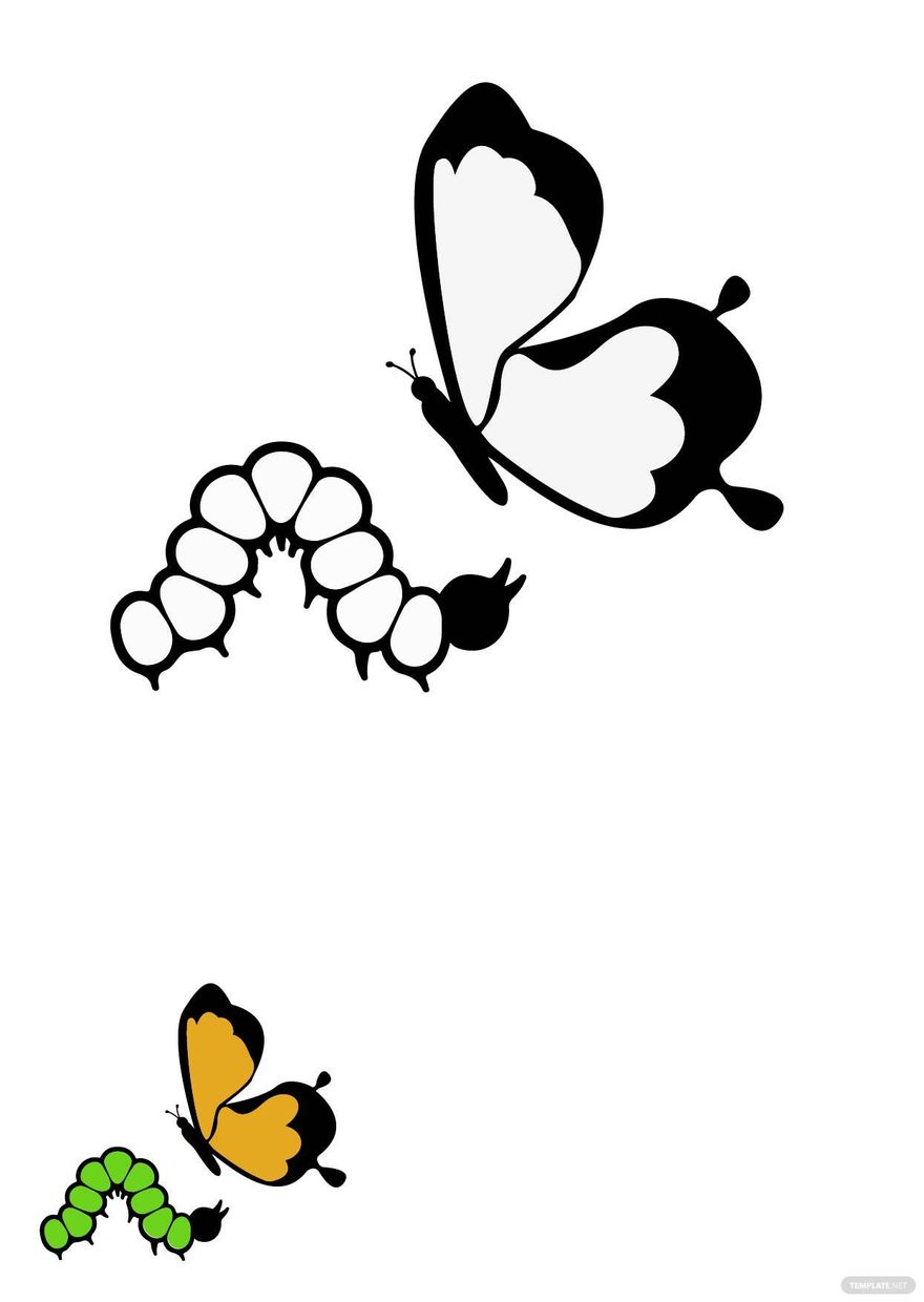 Free caterpillar butterfly coloring page