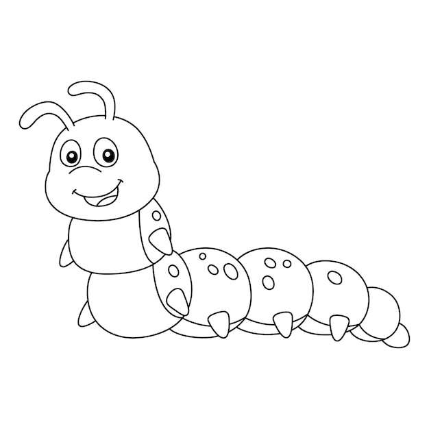 Premium vector a cute and funny coloring page of a caterpillar farm animal provides hours of coloring fun for children to color this page is very easy suitable for little kids