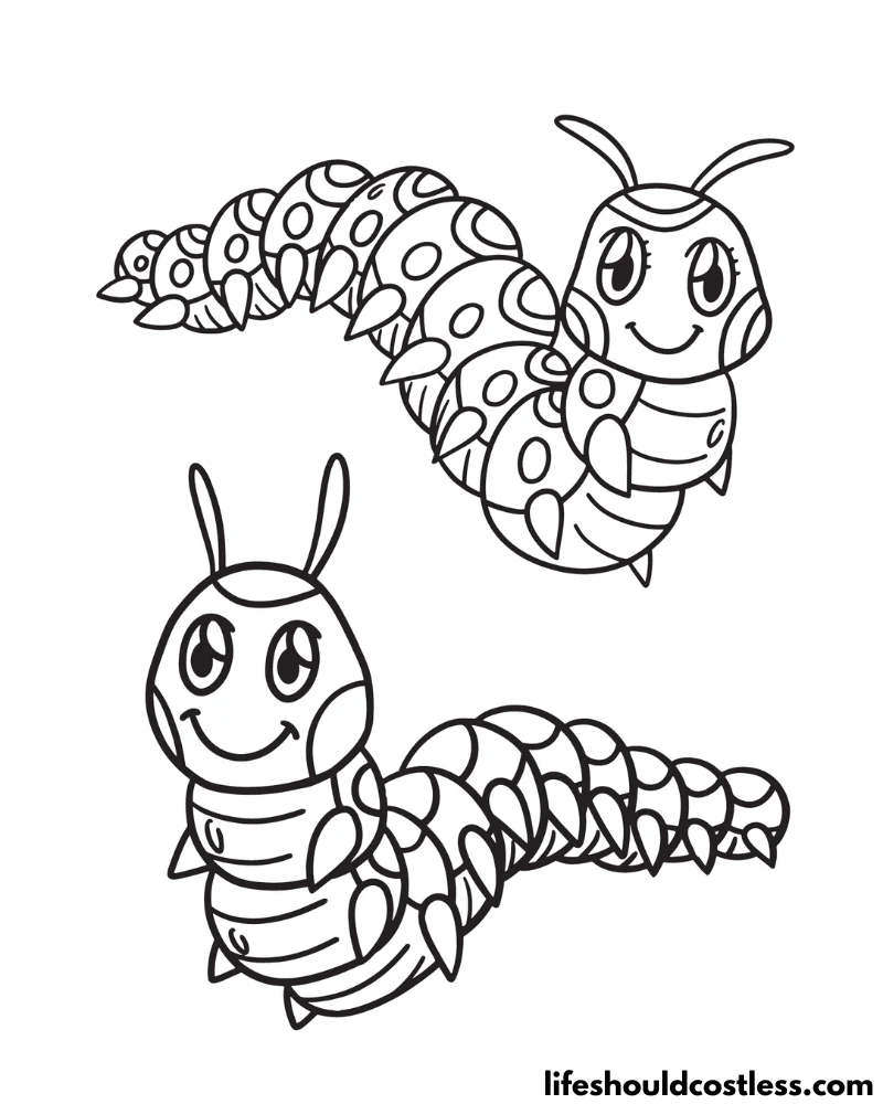 Caterpillar coloring pages free printable pdf templates