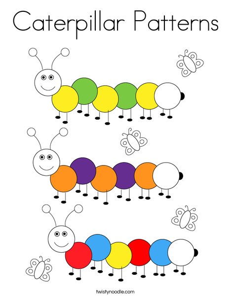 Caterpillar patterns coloring page