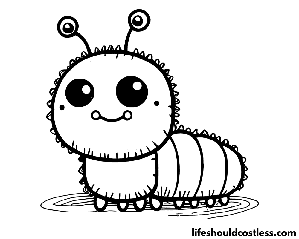 Caterpillar coloring pages free printable pdf templates