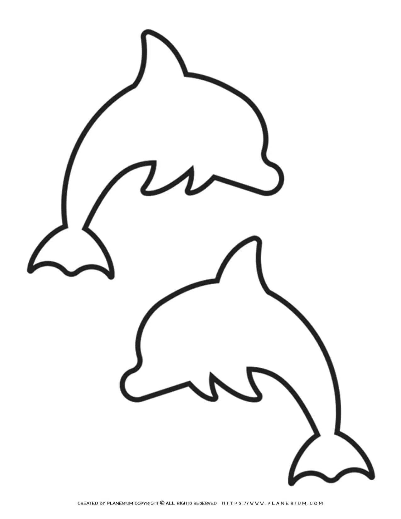 Two dolphins template