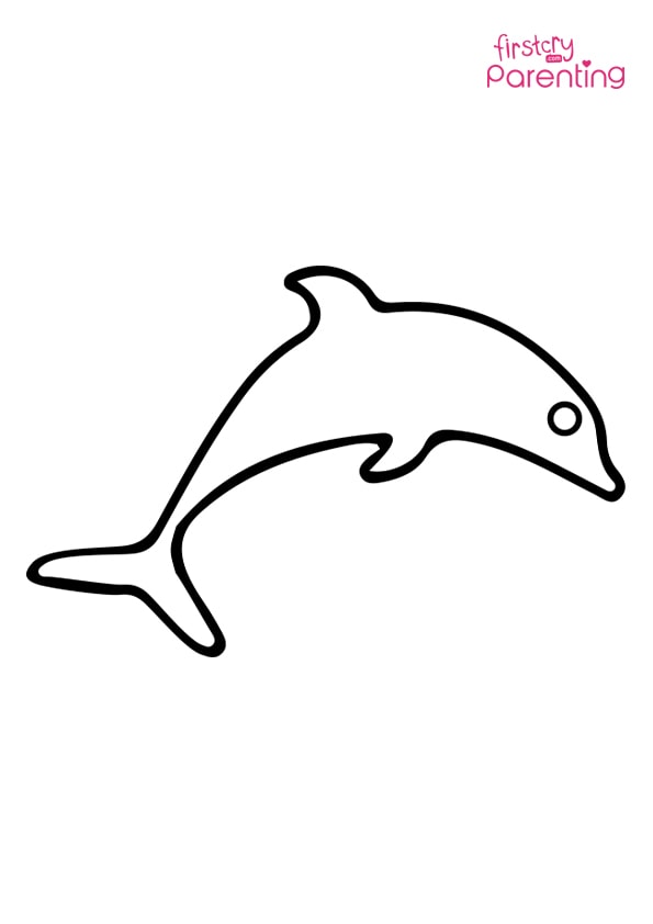 Dolphin outline coloring page for kids