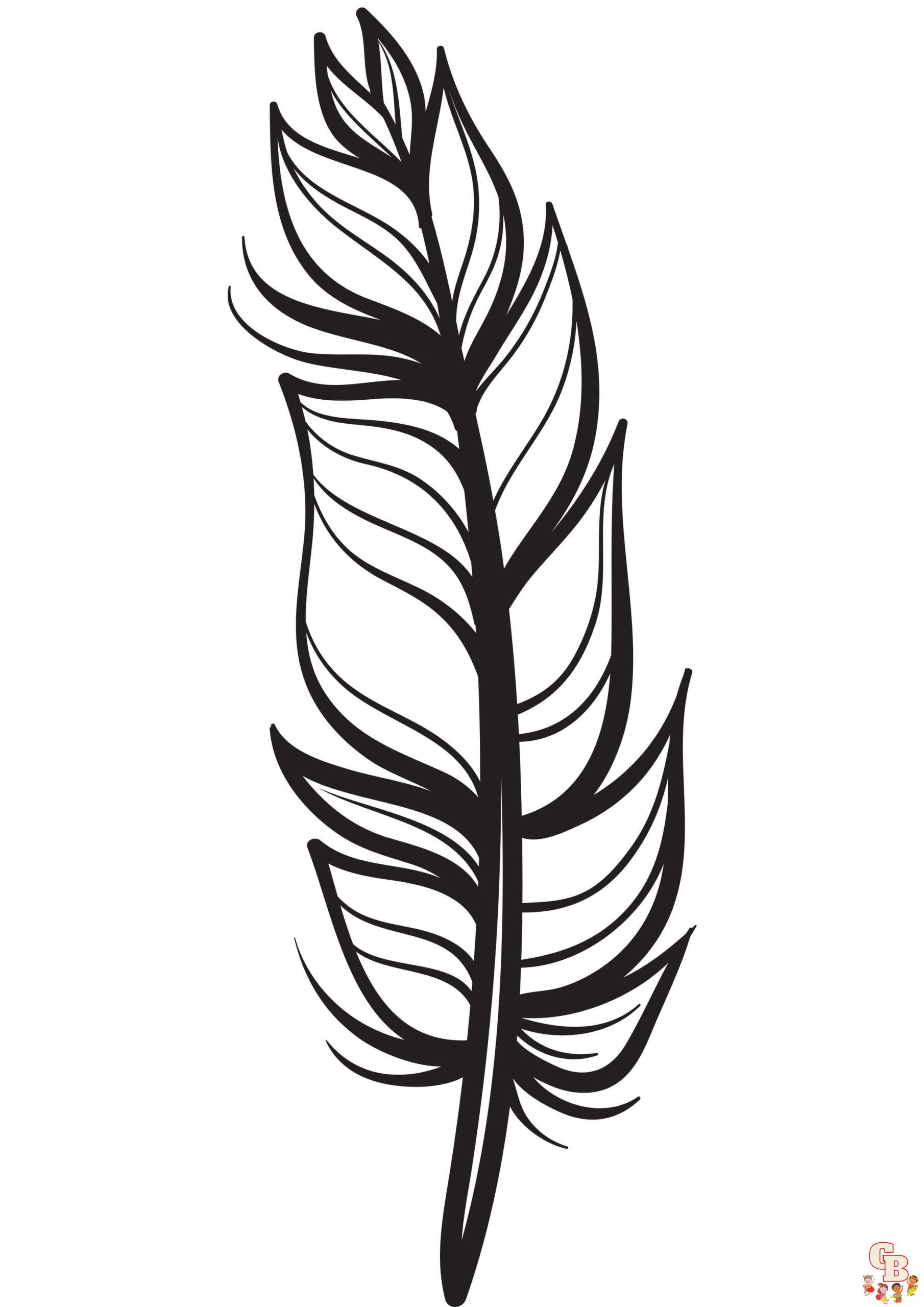 Free feather coloring pages for kids