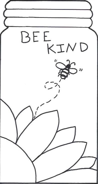 Bee kind mason jar template