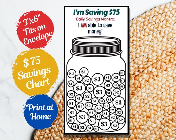 Coloring digital savings chart savings coloring page dollar saving challenge fill the jar saving template saving dollars mon