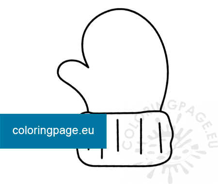 Mitten template free printable coloring page