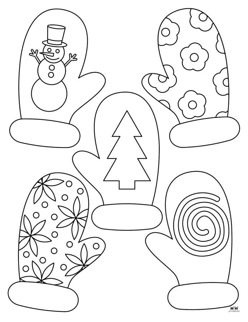Mitten coloring pages templates