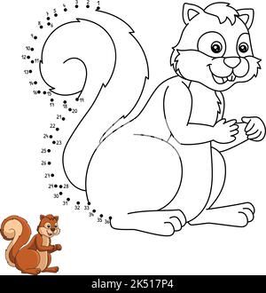Coloring book little baby squirrel coloring page for kids educational activity for preschool years kids and toddlers with cute animal stock vector image art