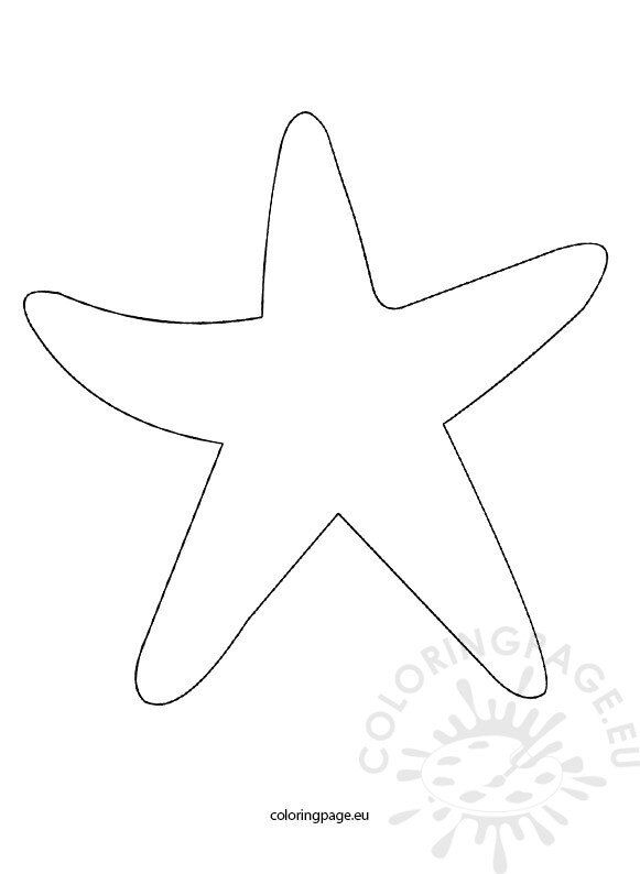 Starfish template coloring page