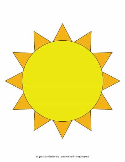Free printable sun templates