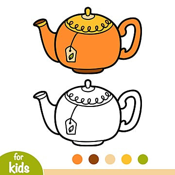 Tea pot coloring page png transparent images free download vector files