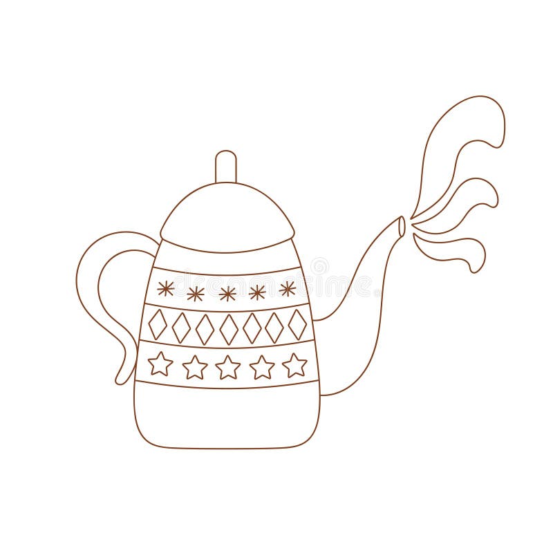 Decorative art teapot stock vector illustration of kitchen