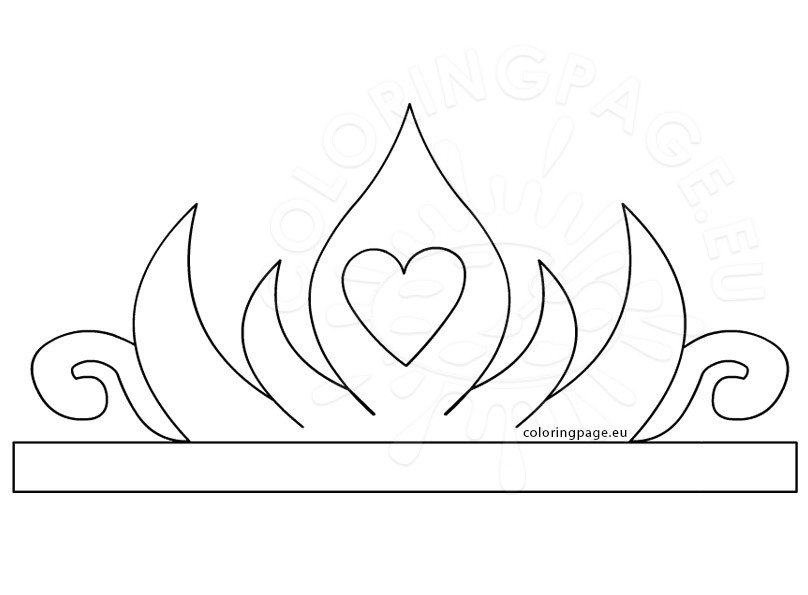 Princess paper crown printable coloring page