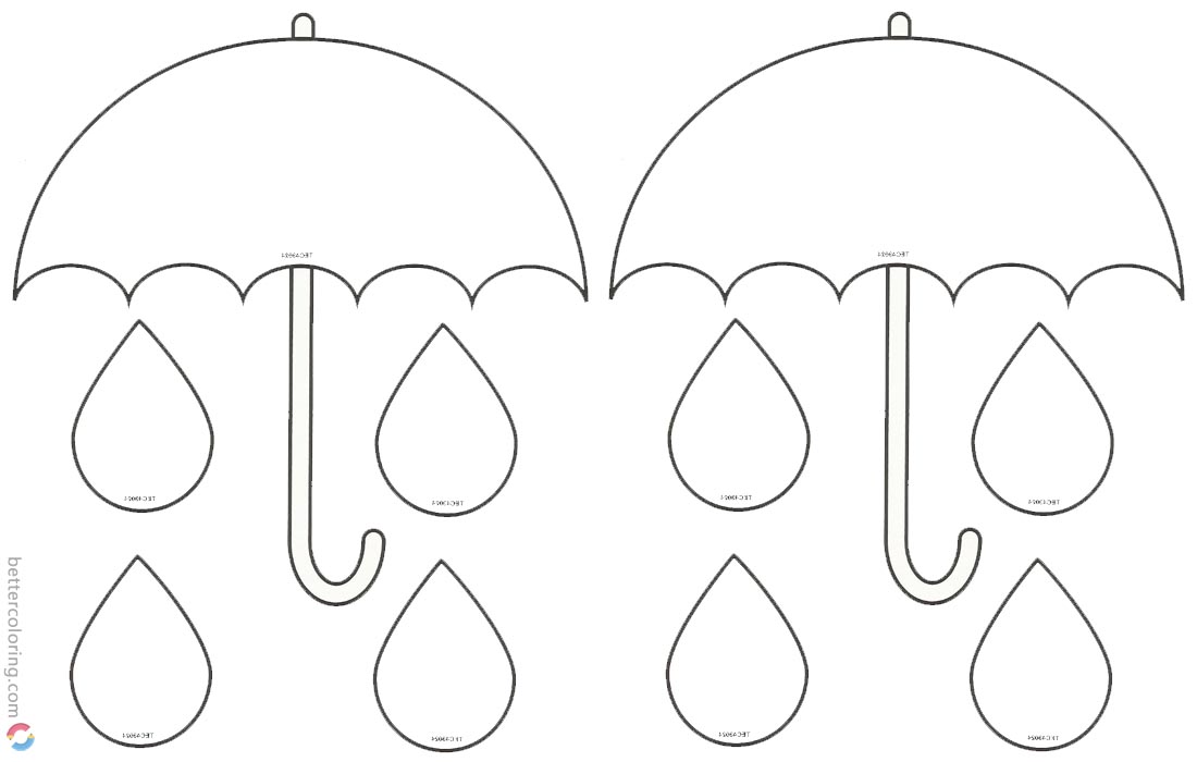 Printable umbrella template for preschool