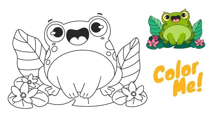Free kindergarten frog coloring worksheet template