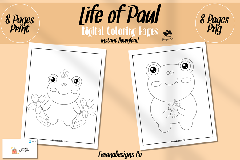 Life of paul the frog coloring pages instant download