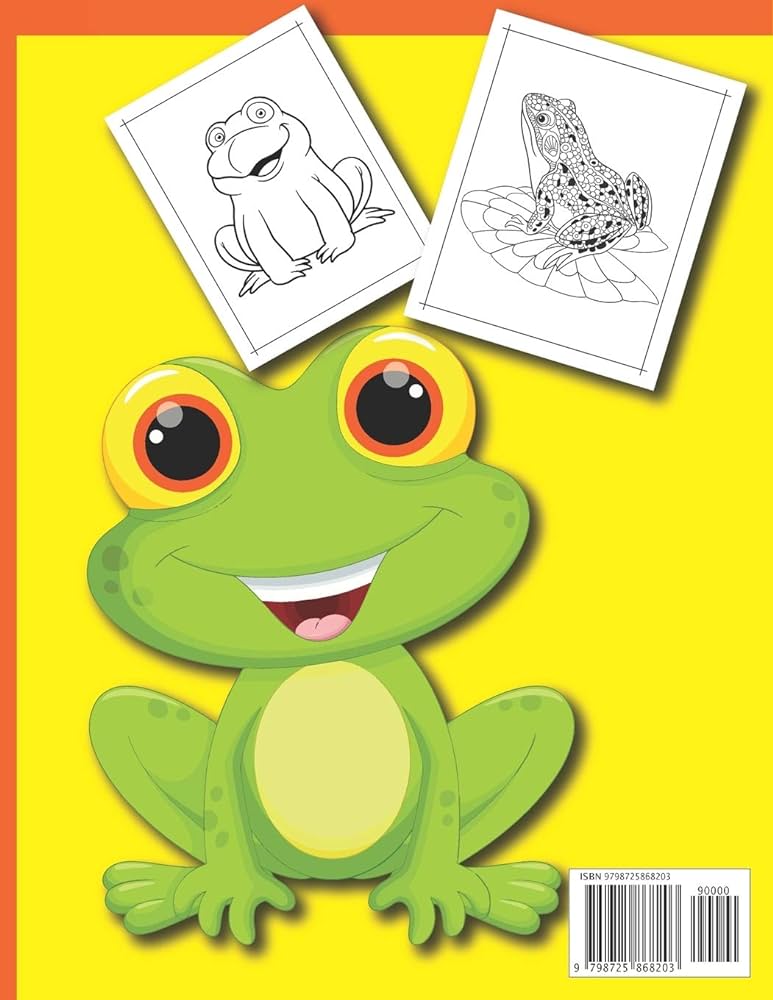 Frog coloring book for kids toddlers children activity book for boys girls age