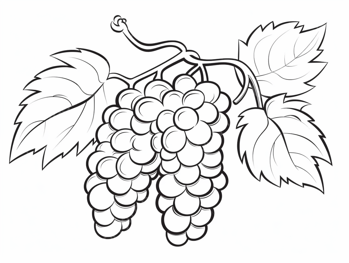 Coloring page grape png vector psd and clipart with transparent background for free download